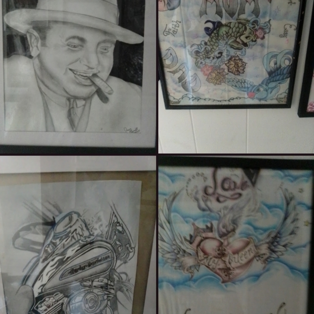 Artistic Sketch and Tattoo Illustration Set - Black and White
